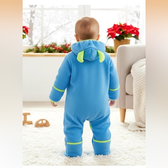 New PatPat Blue Monster Hoodie for Babies warm jacket size 0-3 months - Picture 8 of 13